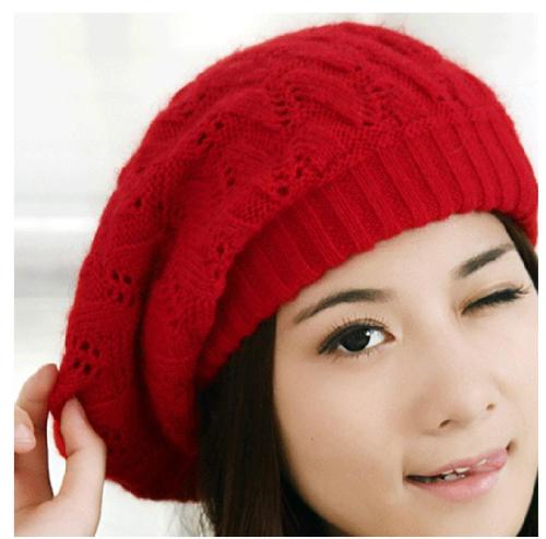 Rabbit Fur Fashion Hat Korean Knitted Wool Casual Beret Pumpkin Hat 