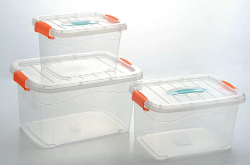 Plastic Storage Box with Handle and Lid Storage Box Food Preservation Box Storage Box Finishing Box