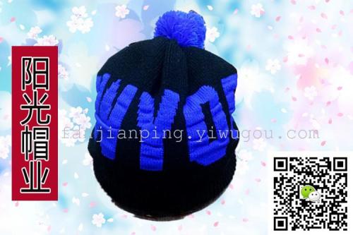 foreign trade export custom hat knitted jacquard english letter cap advertising hat parent-child hat