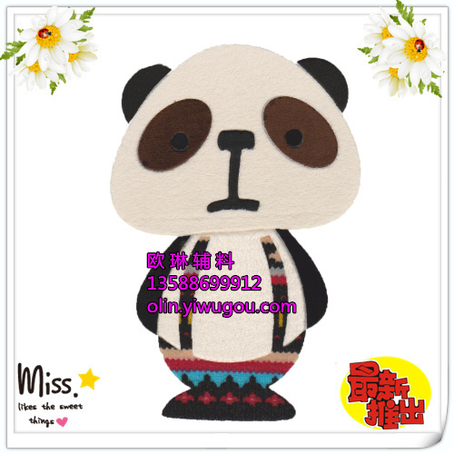 Yiwu Shopping Accessories Hot Stamping Popular Hot Stamping Suspender Pants Panda Custom Pillow/Short Sleeve/Children‘s Clothing/Bath Towel 