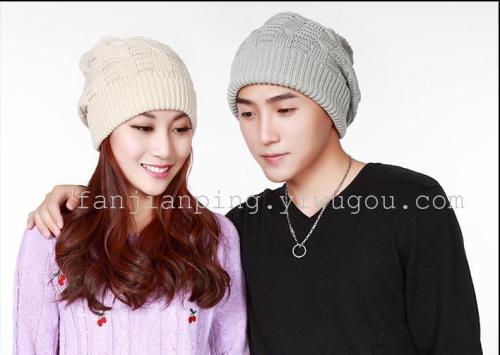 hat korean women‘s autumn and winter ball wool hat trendy men knitted pullover cap winter casual couple cap