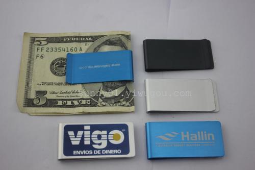 Factory Direct Sales Aluminum Metal Wallet Card Clamp Printable Logo