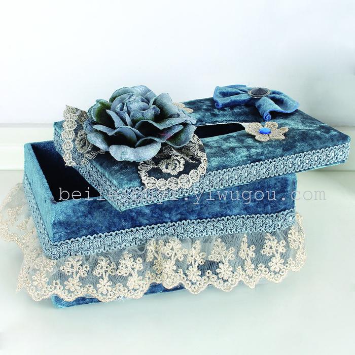 屋品牌精品系列的纸巾盒高档蕾丝布艺礼品 家居礼品_ 康乐屋家居饰品