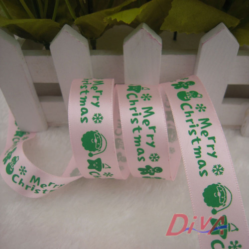 Diya Ribbon Wholesale Ribbon Gift Band Printed Tape Ribbed Band Printed Monochrome Christmas 2cm Custom