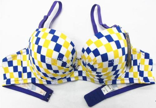 330# new order color small plaid thin cup fashion bra underwear