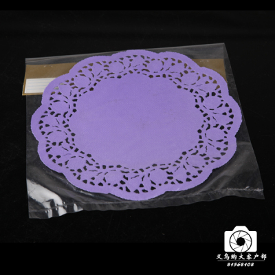 Green purple circular paper meal pad