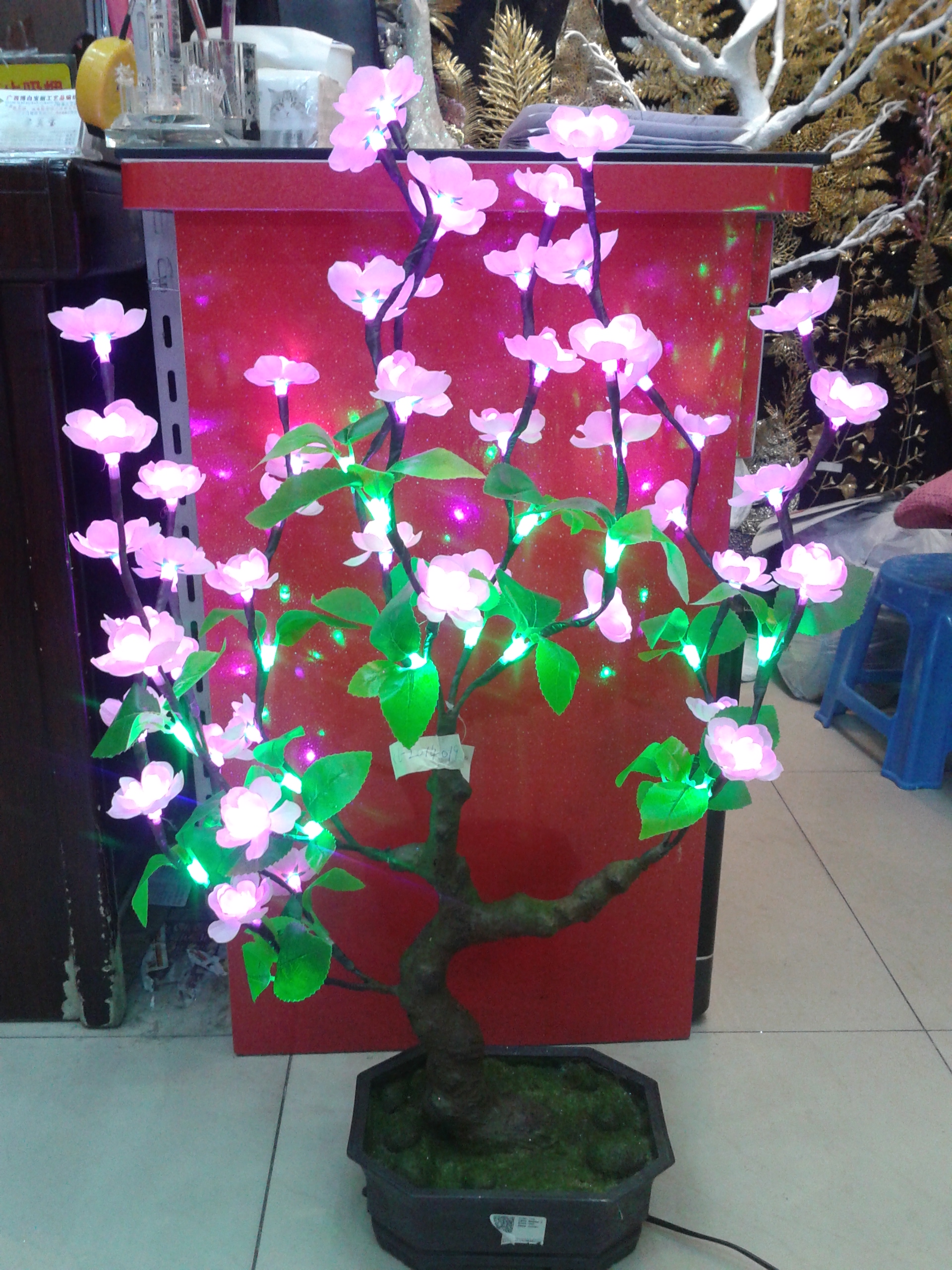 Supply Led Lights In The Peach Blossom Bonsai With Plug