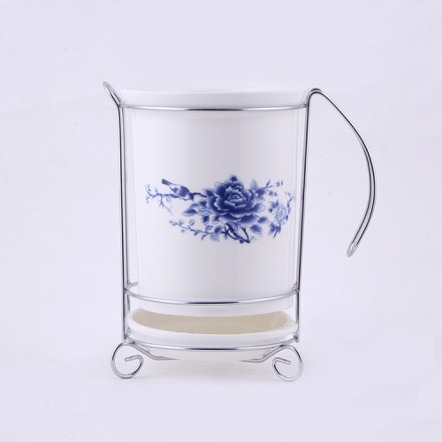 factory direct ceramic chopsticks cage knife and fork tube kitchen storage bucket creative blue and white flower multi-flower jungong ceramic mixed batch