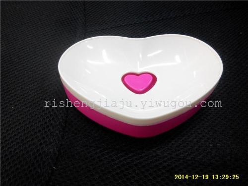 creative heart-shaped soap box double-layer fashion draining soap box soap tray bathroom supplies rs-7126