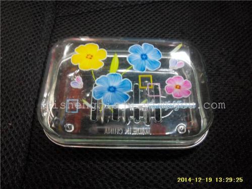 transparent printed soap box double-layer fashion draining soap box soap tray bathroom supplies rs-6128