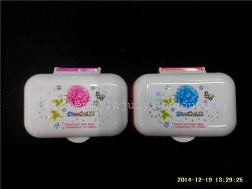 2 pcs solid color printing soap box flip drain soap box soap tray bathroom supplies rs-7112