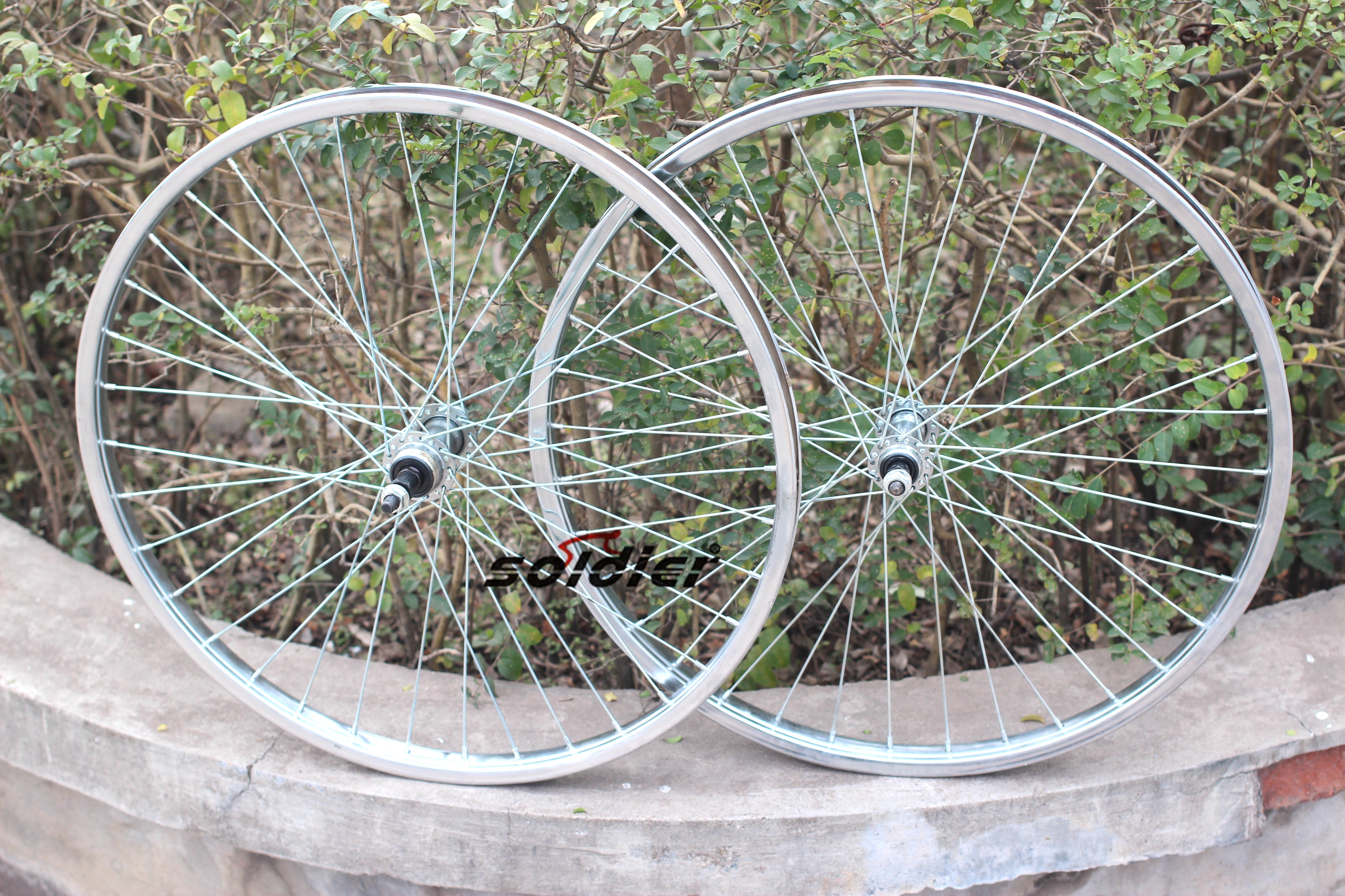 自行车轮组自行车前轮钢圈和后轮轮圈/24寸36孔钢圈轮组