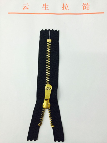 No. 5 Metal Zipper Y Tooth Zipper Real Copper Plated Gold Zipper Closed Zipper