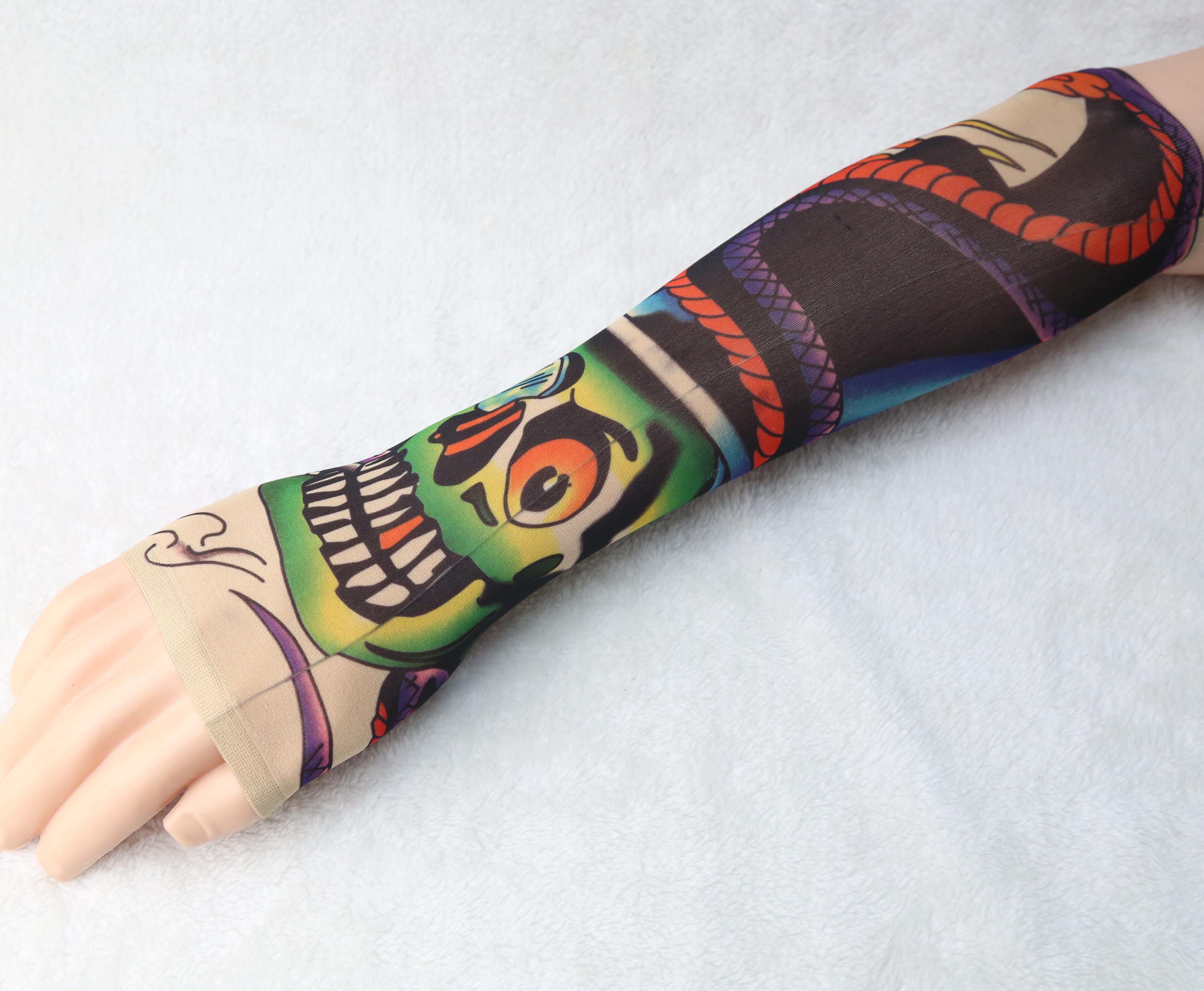 厂家直销 纹身袖套 刺青袖套 骑行户外防晒手套 大花臂欧美风