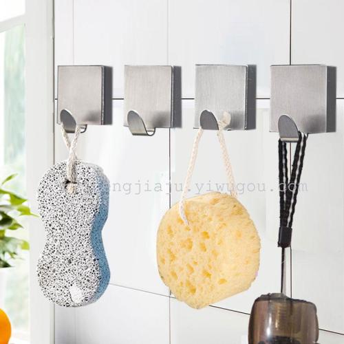 stainless steel sticky hook high-grade square hook kitchen and bathroom wall coat hanging rs-5588 factory direct