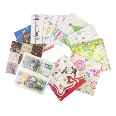  外贸定制 个性印花方巾纸 彩色方巾生活用纸 卡通图案方巾纸