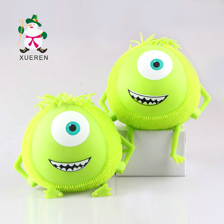 New winter Super toys glow children's toys eyed cartoon soft glue small fireball into vent ball