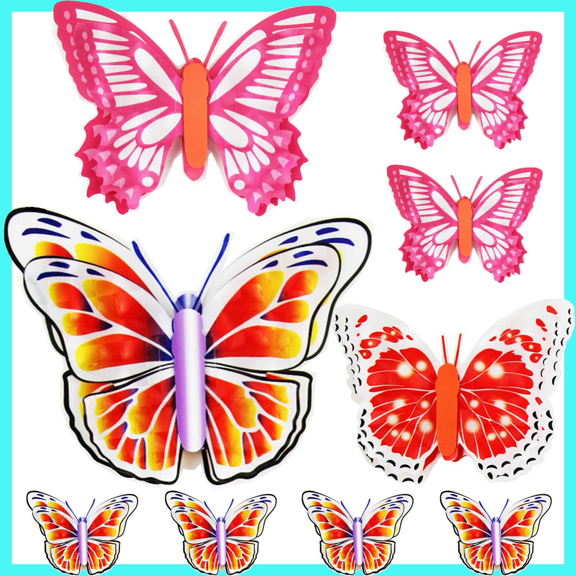 5d蝴蝶墙贴层层贴手工组合贴纸 18只蝴蝶 客厅卧室门柜墙面