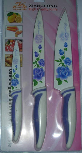 -Piece Printing Knife Knife Color Non-Stick Set of Knife Rose Knife Kitchen Knife Running Rivers and Lakes 