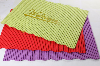 PVC anti-skid mat strip plain color wavy edge welcome to the mat