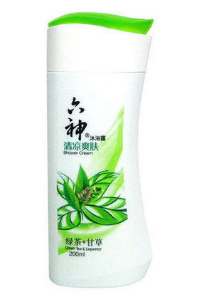 liushen cool and refreshing shower gel （green tea + licorice） 200ml bath lotion