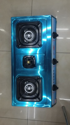 Small three head stainless steel gas range square