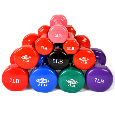 浸塑哑铃 郑多燕女士健身哑铃小六角男士家用哑铃 体育健身器材