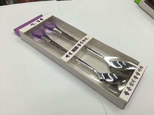 gift box point diamond stainless steel tableware， spoon fork.