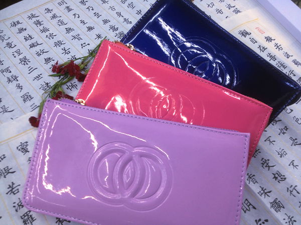 Overseas to Korea bicyclic ultrathin multilayer pink jelly colored purse clutch zip tide
