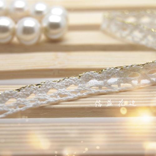 0.9cm gold silk wave cotton lace clothing diy handmade accessories