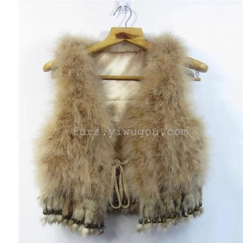 turkey fur vest ostrich fur vest rabbit fur tassel pendant fur coat jacket