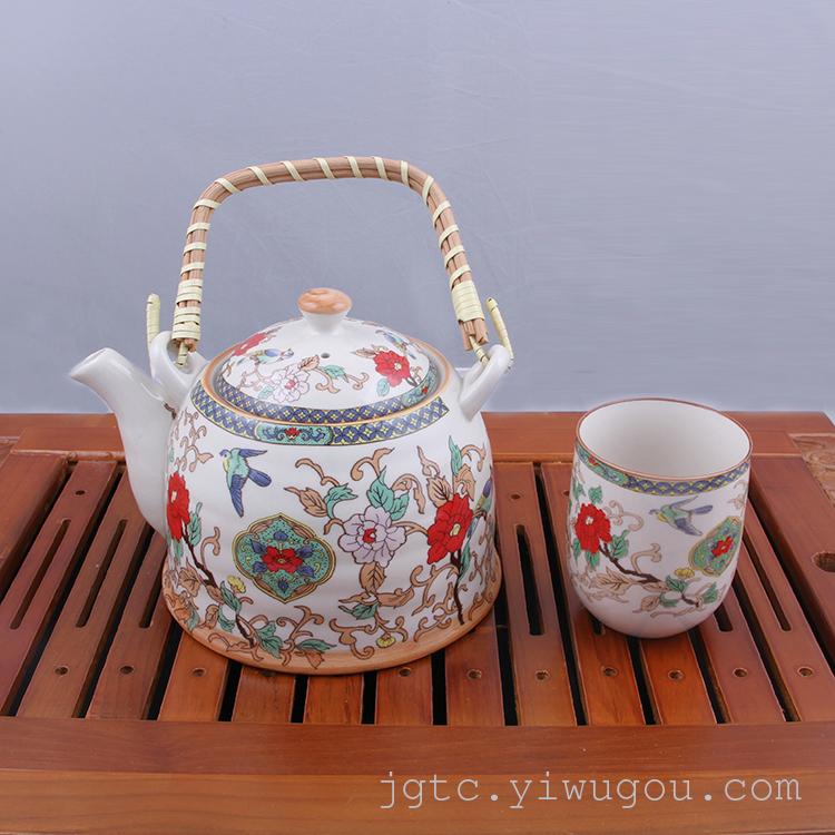Jingdezhen ceramic handle seven tea set pot bird