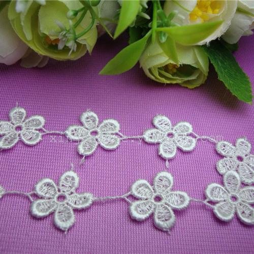 water soluble embroidery polyester lace factory direct single lace 2.cm