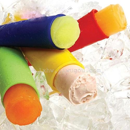 Creative Kitchen Edible Silicon Handheld Popsicle Mold Candy Color Ice Cream Mold