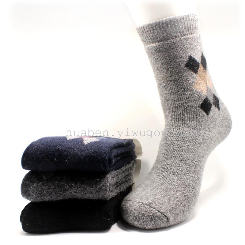 Wool Terry padded men's socks in stock trade