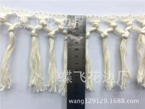 DIY Stage Clothing Accessories Latin Dance Tassel Lace Cotton Yarn Cotton Thread Knotted Fringe 10cm