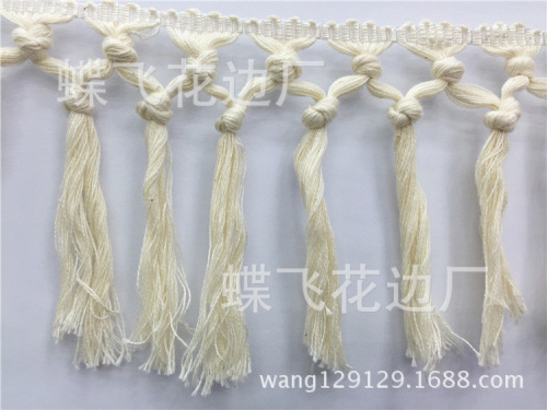 Diy Stage Clothing Accessories Latin Dance Tassel Lace Cotton Yarn Cotton Thread Knotted Fringe 10cm