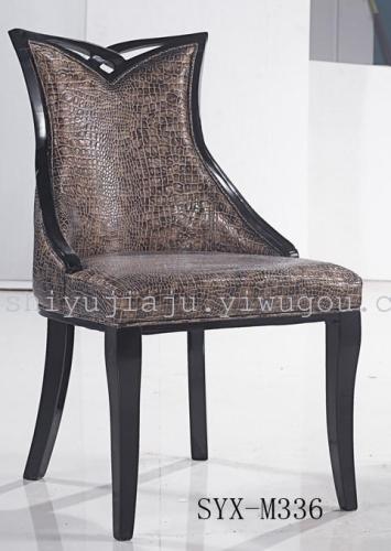 Hotel Modern Solid Wood Dining Chair Yiwu Factory Direct Sales Specializing in the Production of Dining Tables and Chairs