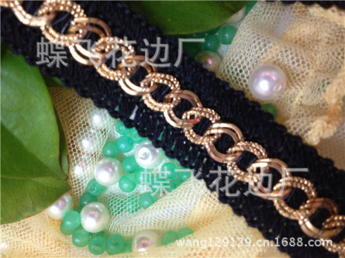 mesh lace， mesh chain lace， iron chain lace， aluminum chain lace