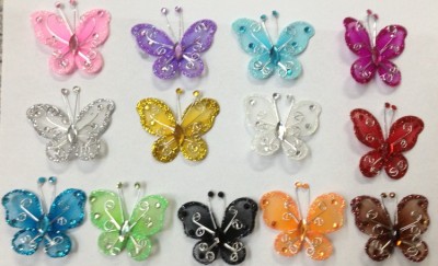 Handmade Simulation Stockings Glittering Powder Diamond Butterfly Ornament Accessories Multi-Color Low Price