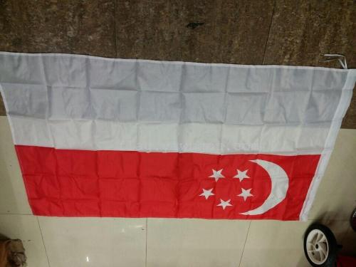 Singapore Flag in Stock， Customization as Request， 90 * 150cm， 14*21