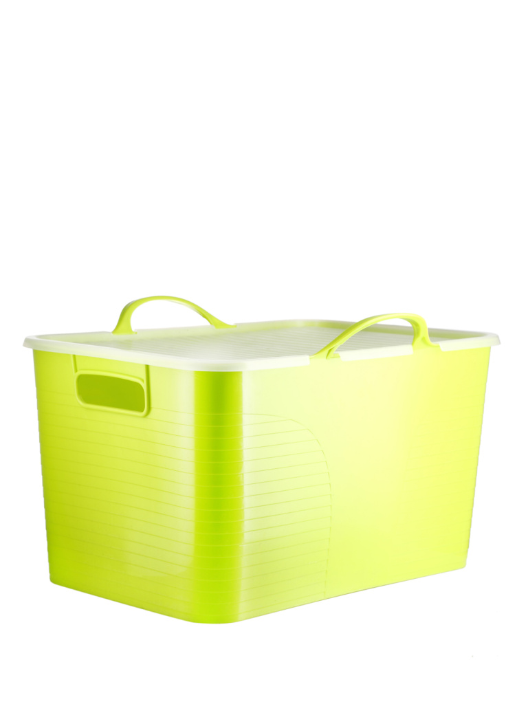 Supply Storage basket commodity green plastic rectangular 30L laundry