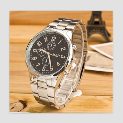 Alloy steel men's watch with three eyes watch set business watches quartz watches