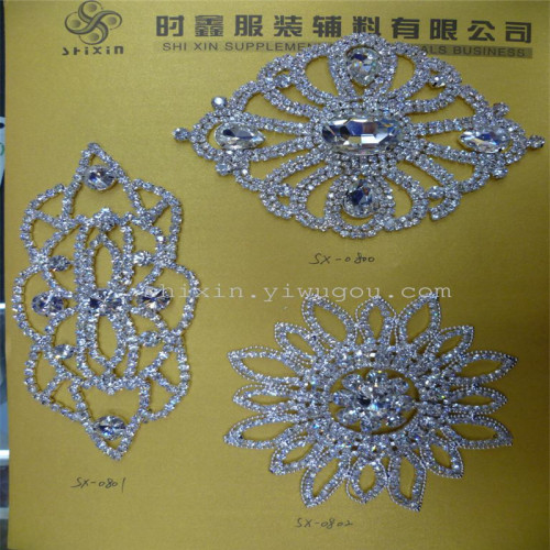 rhinestone jewelry welding large flower piece wedding dress accessories rhinestone chain