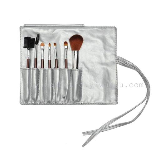 7 makeup brushes silver bag makeup brush set in stock wholesale factory direct sales
