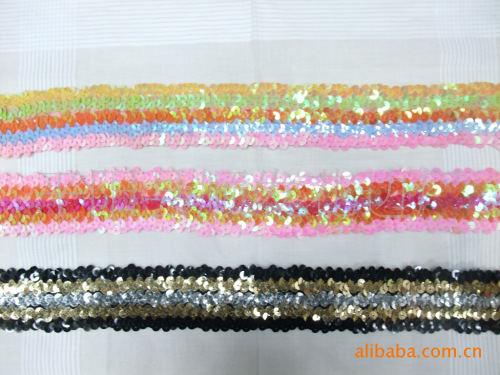 [Factory Direct Sales] Supply 5 Rows of Elastic Sequin Lace/Supply Various Elastic Sequin Lace