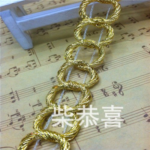 [factory direct sales] supply gold and silver silk lace/supply gold silk large 8-word edge