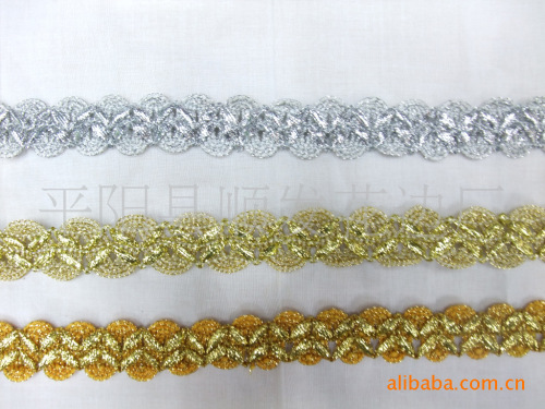 supply gold and silver silk semicircle lace/supply gold and silver silk lace