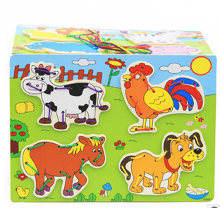 Children wooden puzzle jigsaw puzzle threading puzzle pieces