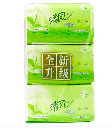 fresh wind tissue 200 sheets 3 packs of green tea mini pack br38mge